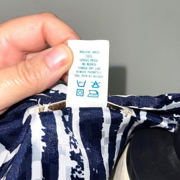 David Brown For Saks Fifth Avenue Hostess Dress Size Medium M Womens Blue White - Picture 5 of 16